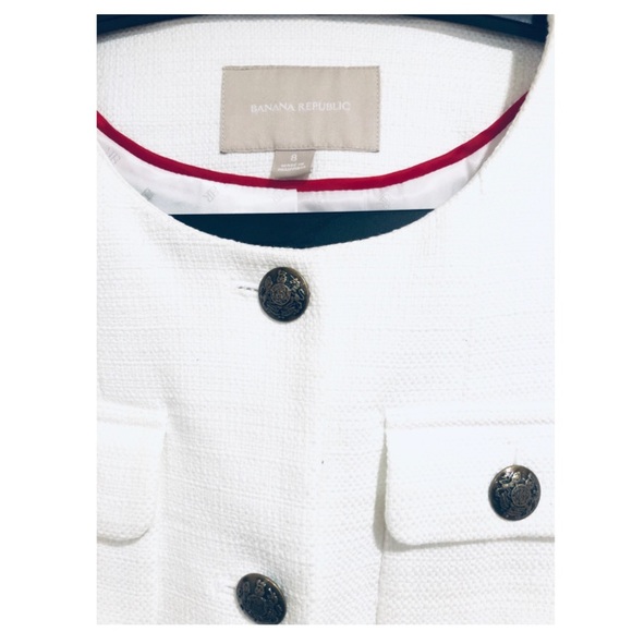 ❤️SOLD❤️Banana Republic White Tweed Boucle Blazer - Picture 5 of 6